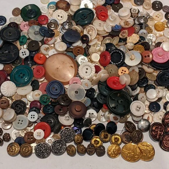 13.8oz Vintage Antique Button Brass Military Army Sailor Locket Mixed Sewing Lot - Picture 1 of 16